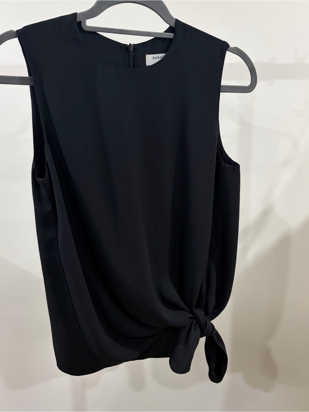 Babaton Black Sleeveless Side-Knot Top
